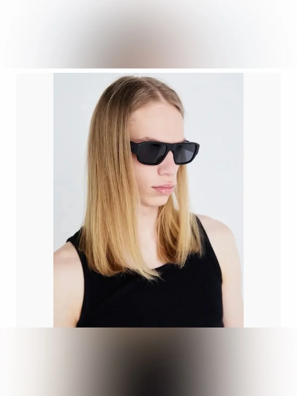 Quay Australia Men's Black Rectangle Sunglasses with Dark Lenses